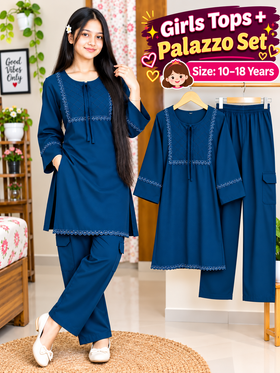 Girls Premium Tops & Plazo Set